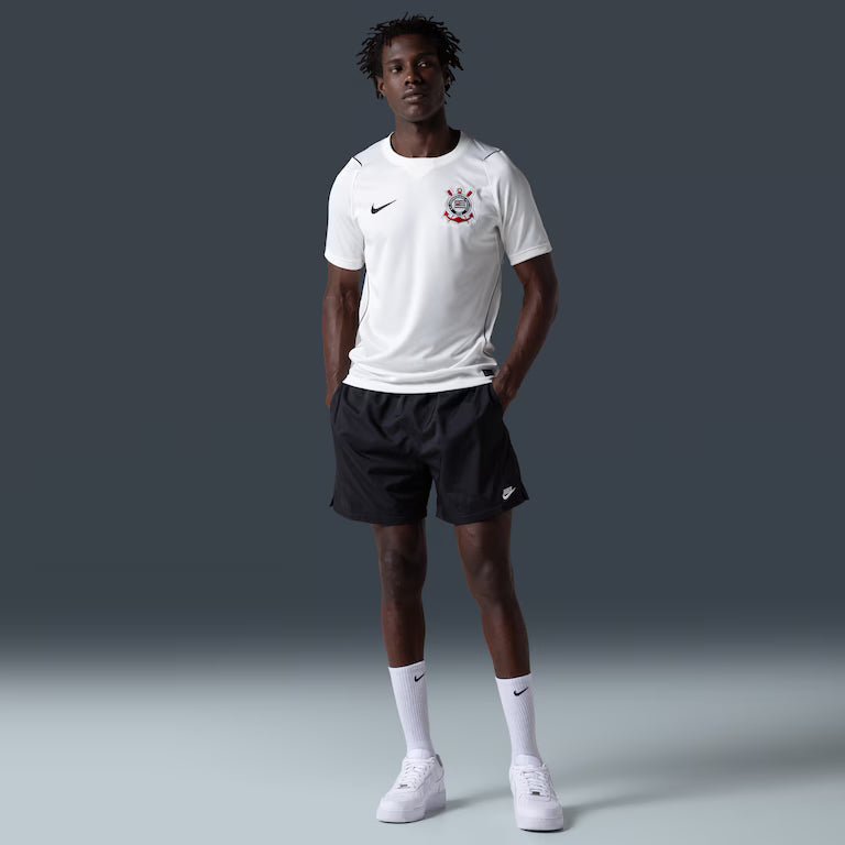 Camisa Corinthians I 2026/27 s/n Jogador Nike Masculina - Branco+Preto