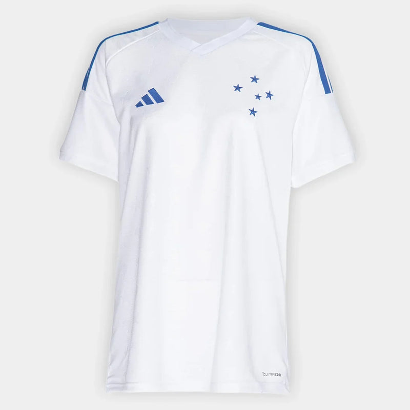 Camisa Cruzeiro II 2026/27 Torcedor Adidas Feminina - Branco+Azul