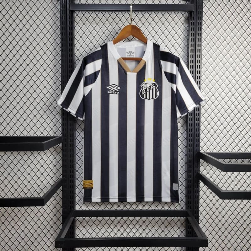 Camisa do Santos I 24/25 preta e branca