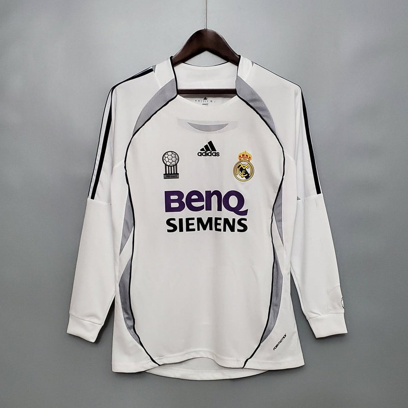 Camisa Real Madrid Manga Longa 06/07 Adidas - Branca