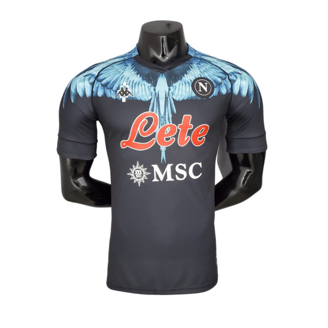 Camisa Napoli 21/22 - Preta - Kappa - Masculina Jogador