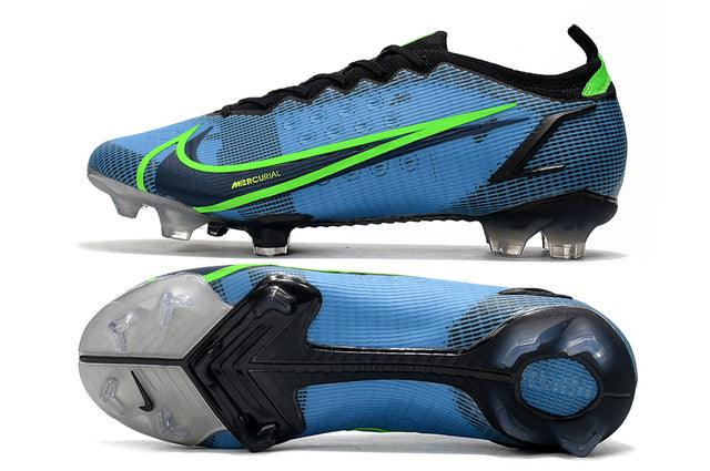 Chuteira Campo Nike Mercurial Vapor 14 Elite FG Azul/Verde - Baixo