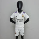 Conjunto Infantil Real Madrid 22/23 Adidas - Branco