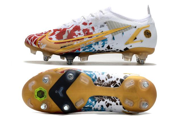 Nike Chuteira Campo Mercurial Vapor XIV Elite SG PRO Anti Clog - Branco/Dourado